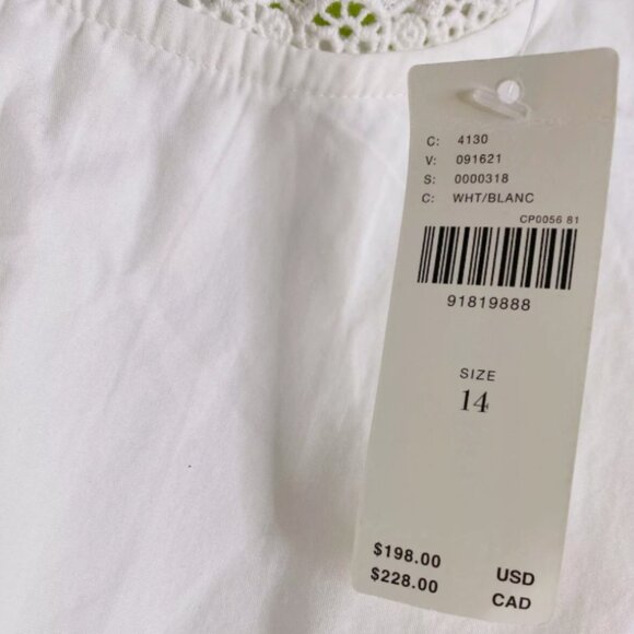 Brand New By Anthropologie Sleeveless Poplin Lace Mini Dress - Picture 10 of 12